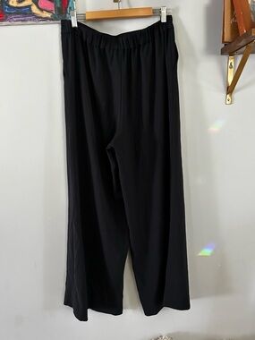 Madewell Black Elastic-Waist Wide Leg Pants